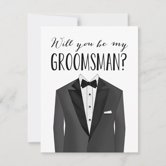 Tuxedo Groomsman | Groomsman Invitation (Front)