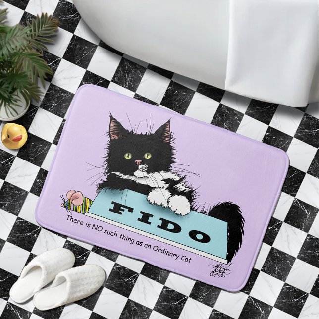 Tuxedo Kitten Dog's Bowl Bath Mat (Creator Uploaded)