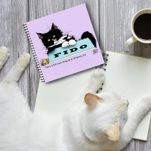 Tuxedo Kitten Dog's Bowl Notebook
