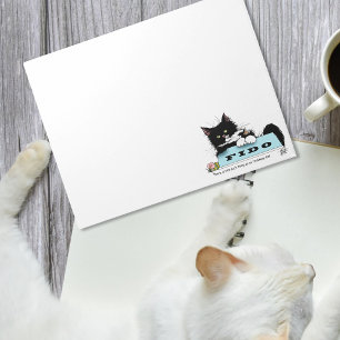 Tuxedo Kitten Dog's Bowl Notepad