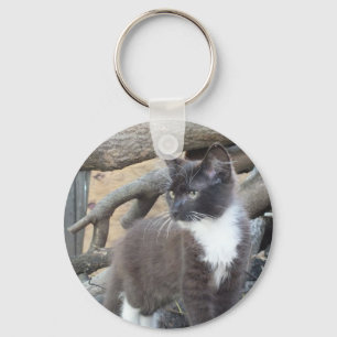 Tuxedo Kitten Keychain