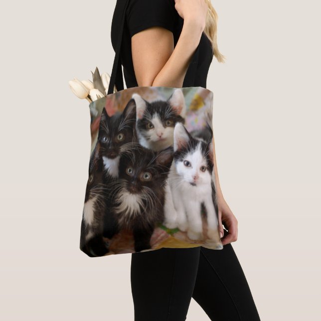 Tuxedo Kittens Tote Bag (Close Up)