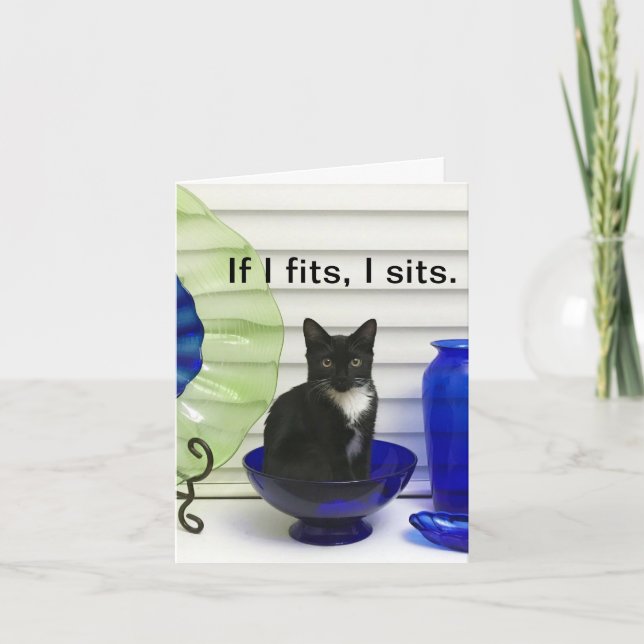 Tuxedo Kitty Personalized Greeting Card (Front)