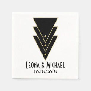 Tuxedo Modern Art Deco Napkin