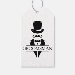 Tuxedo Moustache Groomsmen Gift Tags