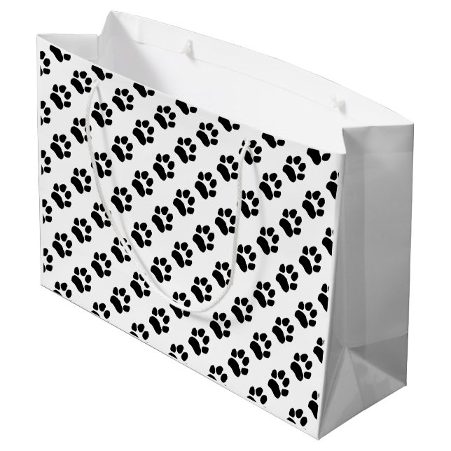 Tuxedo Paw Prints  Large Gift Bag (Back Angled)