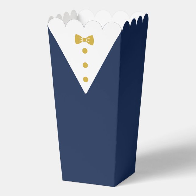 Tuxedo Popcorn Boxes with Black Tuxedo Bow (Front)