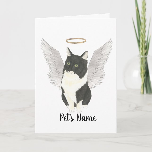 Tuxedo Ragamuffin Domestic Medium Cat Sympathy Card (Front)