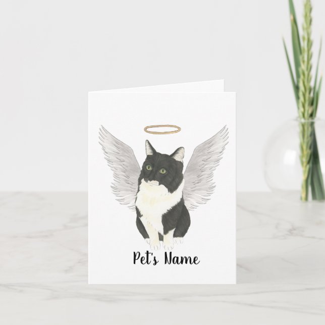 Tuxedo Ragamuffin Domestic Medium Cat Sympathy Card (Front)