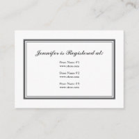 Tuxedo Registry Card in Grey