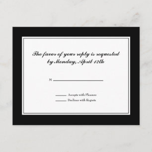 Tuxedo RSVP Card in Black and White