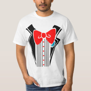 Tuxedo Shirt - Red Tie