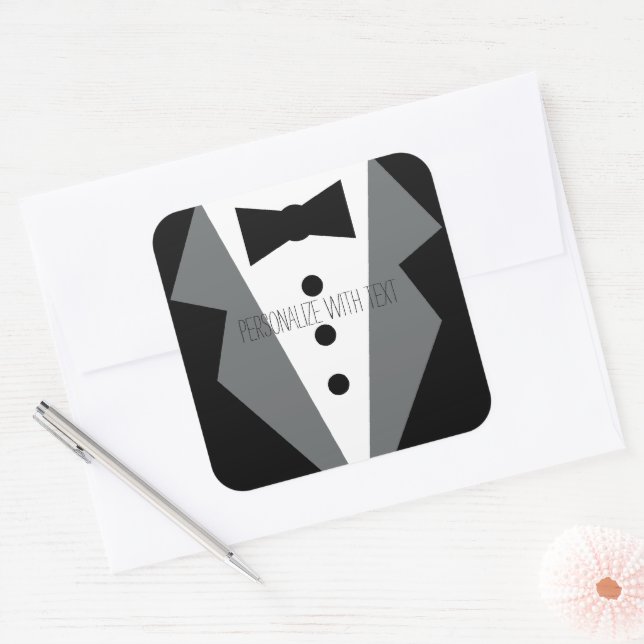 Tuxedo   square sticker (Envelope)