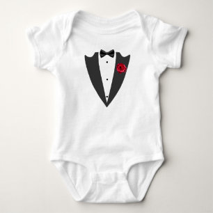 Tuxedo suit and bow tie black and white T-Shirt Ba Baby Bodysuit