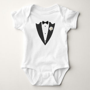 Tuxedo suit and bow tie black and white T-Shirt Ba Baby Bodysuit
