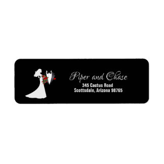 Tuxedo Suit & Bride Silhouette Adresse de retour