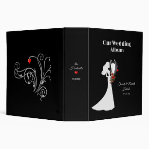 Tuxedo Suit & Bride Silhouette Wedding Album Binder