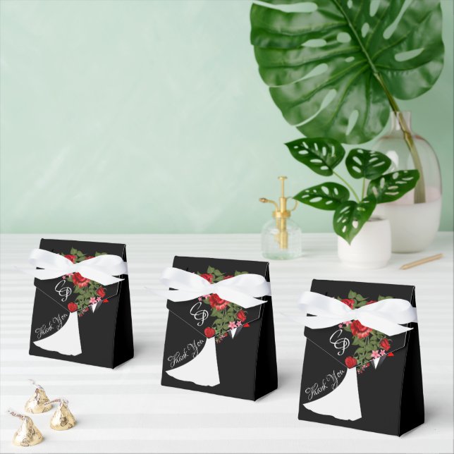 Tuxedo Suit & Bride Silhouette Wedding Favor Box (Multiple)