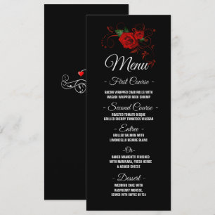 Tuxedo Suit & Bride Silhouette Wedding Menu
