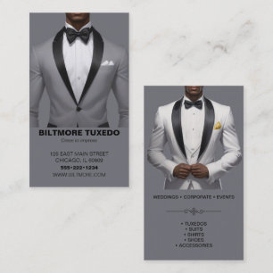 Tuxedo Suit Mens Clothing Modern Clean Business Card