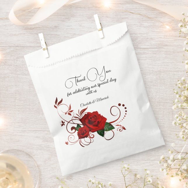 Tuxedo Suite & Bride Silhouette Wedding Favour Bag (Clipped)