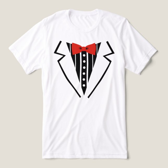 Tuxedo T-Shirt Funny Formal Print Tee (Design Front)
