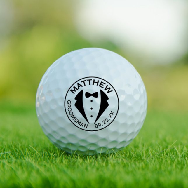 Tuxedo Template Groomsman Best Man Golf Balls (Creator Uploaded)