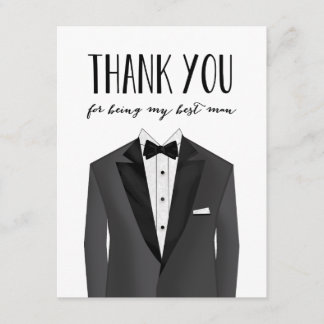 Tuxedo Thank You Best Man | Groomsman Card