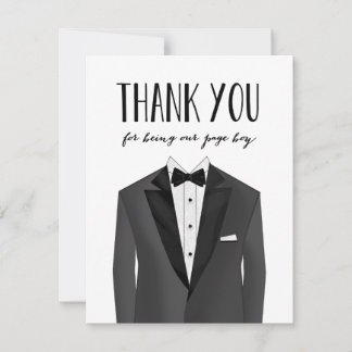 Tuxedo Thank You Page Boy | Groomsman Card