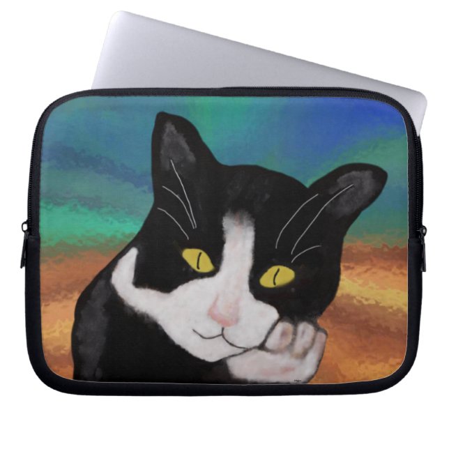 Tuxedo the Cat Laptop Sleeve (Front)