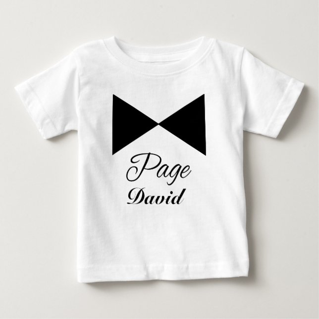 Tuxedo Tie Customizable  Page Boy Tshirt (Front)