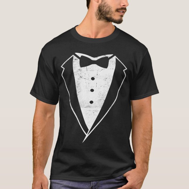 Tuxedo Tux Dinner Jacket Dress Code Black Tie Part T-Shirt (Front)