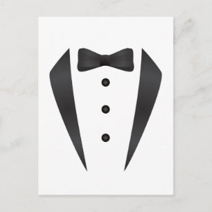 Tuxedo wedding gifts and props for groom postcard