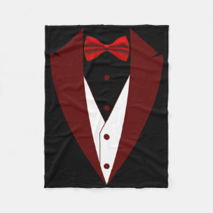 Tuxedo With Bow Tie Funny - Halloween Groom Costum Fleece Blanket