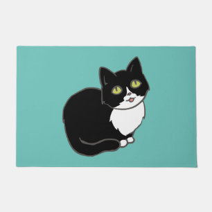 Tuxie Tuxedo Cat Doormat