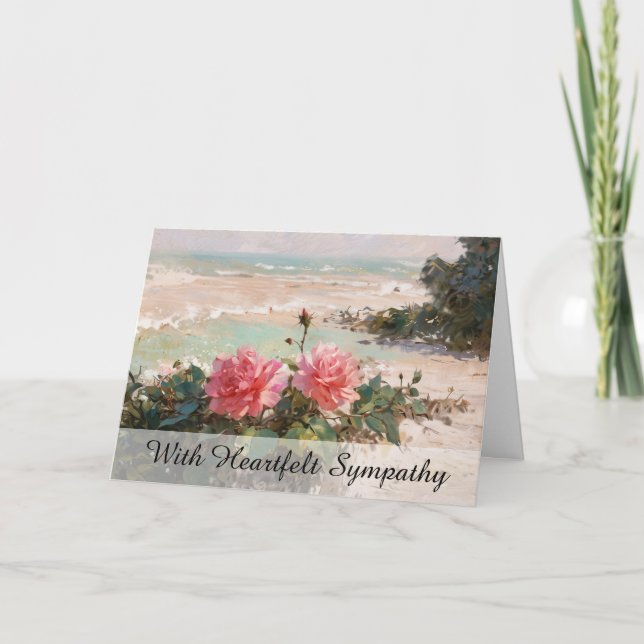 *~* TV2 Beach + Roses  Sympathy Love Light Card (Front)
