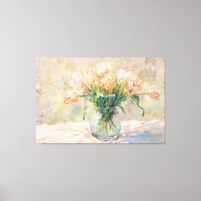 *~* TV2 Blush TULIPS Stretched Canvas Print (Front)