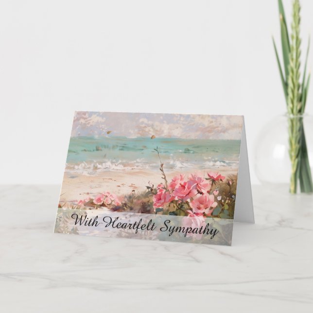 *~* TV2  Roses Ocean Sea  Sympathy Love Light Card (Front)