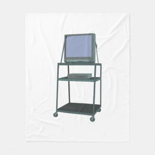 TV and VCR cart Classroom 80s 90s Funny School Fleece Blanket