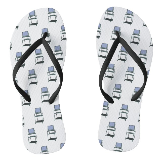 TV and VCR cart Classroom 80s 90s Funny School Flip Flops (Footbed)