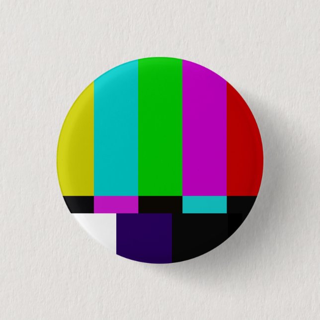 TV bars colour test 1 Inch Round Button (Front)