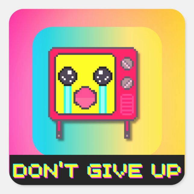TV Cry Square Sticker (Front)