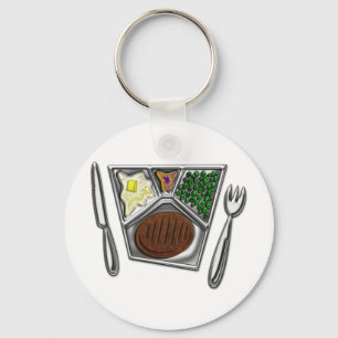 TV Dinner Knife and Spork Keychain