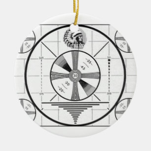 TV Indian Head Test Pattern Ceramic Ornament