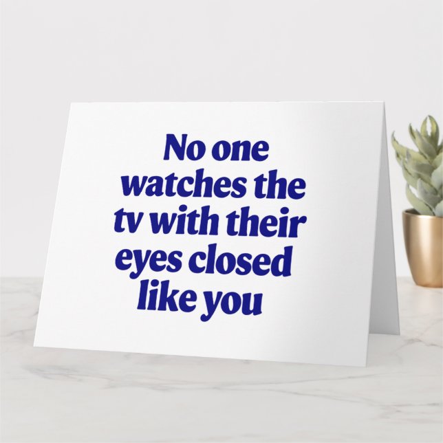 TV Joke Father's Day  Dad Joke Husband Gift Card (Small Plant)