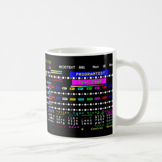 Tv Nostalgia 1980s Teletext Test Page Coffee Mug (Right)