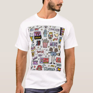 TV Series Doodles: Funny Vintage Set. T-Shirt