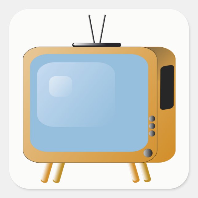 TV Set Square Sticker (Front)