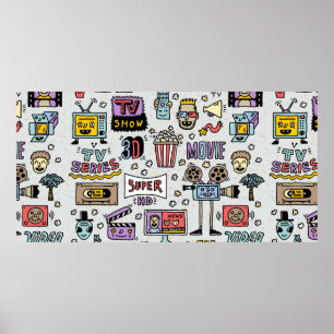 TV Shows, Series and Movies Funny Doodle vintage s Poster