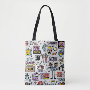TV Shows, Series and Movies Funny Doodle vintage s Tote Bag